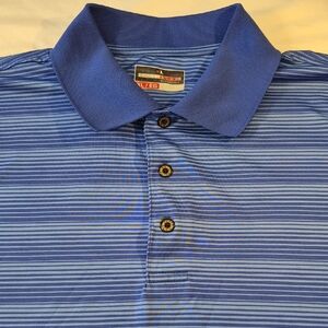 Grand Slam Golf Blue Performance Polo Shirt. Short Sleeve